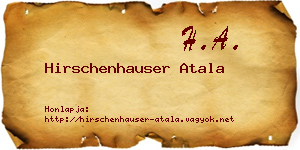 Hirschenhauser Atala névjegykártya